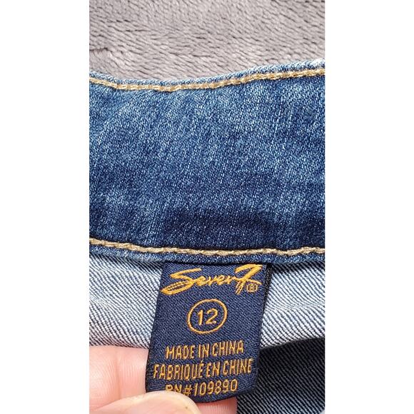 Seven 7 Blue Size 12 Wash Denim Jean Shorts Women’s Casual C29-15 - Picture 6 of 11